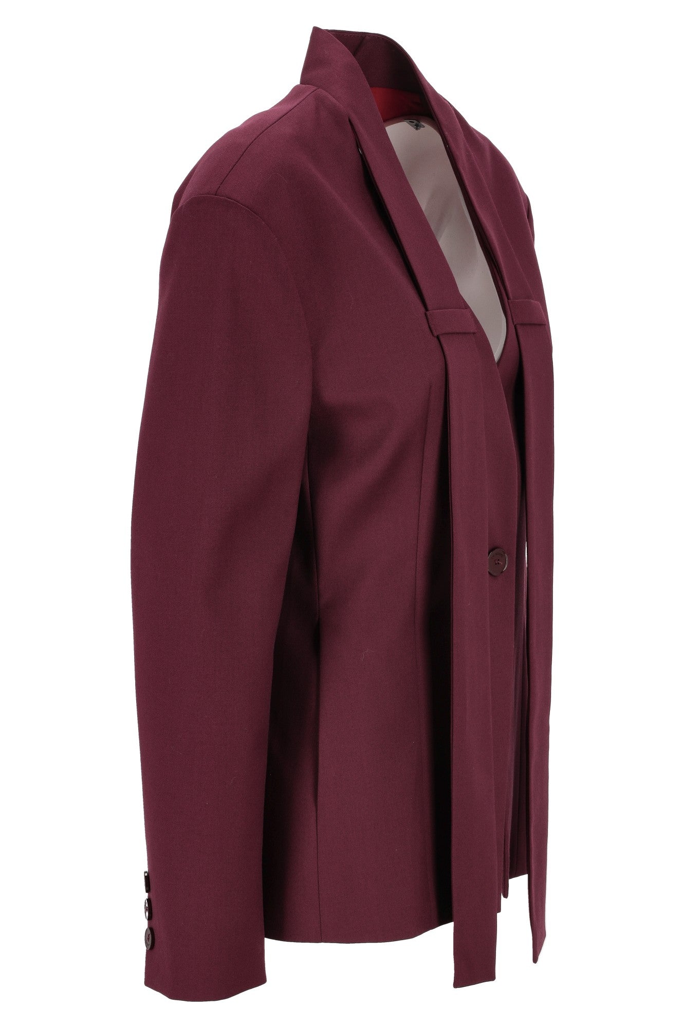 Elonglin Giacca Da Abito Donna Manica Lunga - Colore Rosso Vino (Rouge Vineux) - Taglia 40